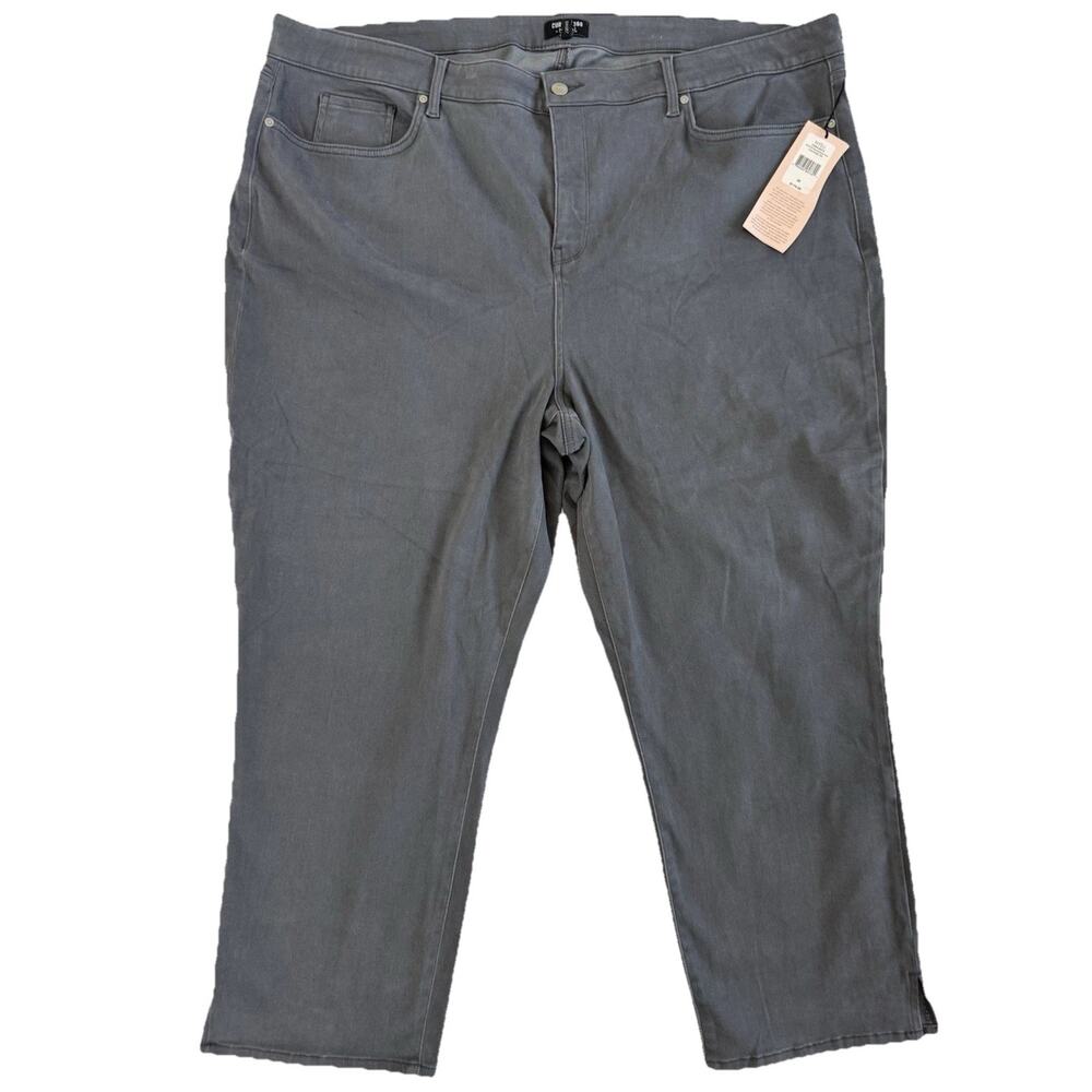 NEW NYDJ Curves 360 Slim Straight Gray Denim Jeans Stretch Plus Size 26 Short